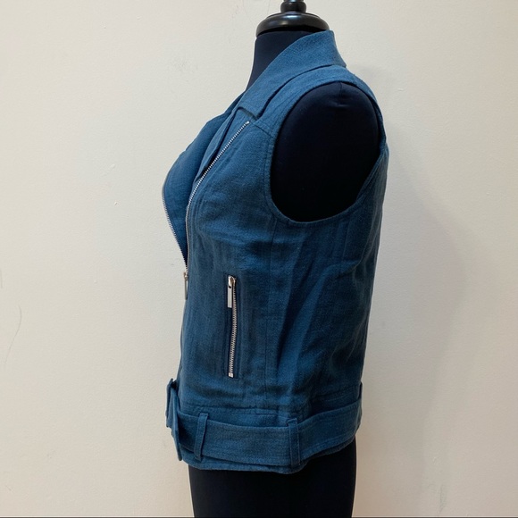 NEW Elizabeth And James  Blue Tegan Biker Vest - Picture 5 of 8